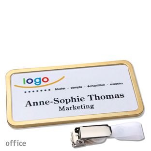 Namensschilder office quick-print Hängerclip Hängerclip | gold | 75 x 37 mm