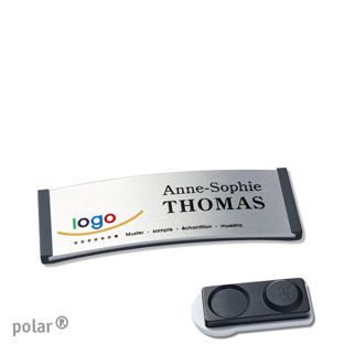 Namensschilder polar® alu-complete magnet smag® Magnet, extra stark | anthrazit | silber | 64 x 22 mm