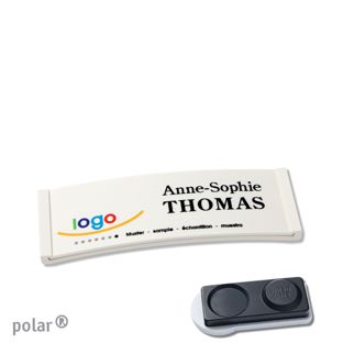 Namensschilder polar® color-complete magnet smag® Magnet, extra stark | weiß | 64 x 22 mm