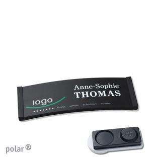 Namensschilder polar® color-complete magnet smag® Magnet, extra stark | schwarz | 64 x 22 mm