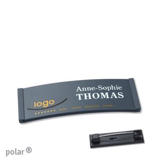 Namensschilder polar® color-complete magnet Edelstahl-Rastnadel | anthrazit | 64 x 22 mm