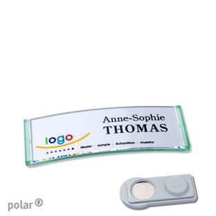 Namensschilder polar® quick-print Magnet smag® Magnet | transluzent, grün | 64 x 22 mm