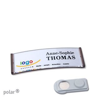 Namensschilder polar® quick-print Magnet smag® Magnet | transluzent, anthrazit | 64 x 22 mm