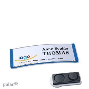 Namensschilder polar® quick-print Magnet smag® Magnet, extra stark | mittelblau | 64 x 22 mm