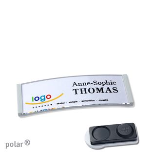 Namensschilder polar® quick-print Magnet smag® Magnet, extra stark | hellgrau | 64 x 22 mm