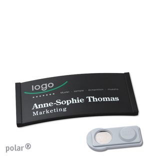 Namensschilder polar® color-complete magnet smag® Magnet | schwarz | 65 x 30 mm