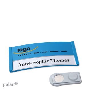 Namensschilder polar® color-print Magnet smag® Magnet | mittelblau | 65 x 30 mm