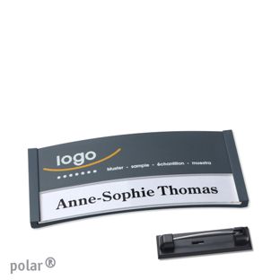 Namensschilder polar® color-print Nadel anthrazit | 65 x 30 mm