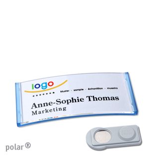 Namensschilder polar® quick-print Magnet smag® Magnet | transluzent, blau | 65 x 30 mm