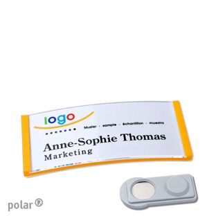 Namensschilder polar® quick-print Magnet smag® Magnet | gelb | 65 x 30 mm