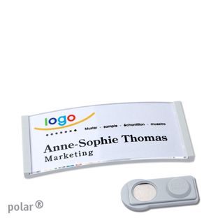 Namensschilder polar® quick-print Magnet smag® Magnet | hellgrau | 65 x 30 mm