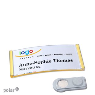Namensschilder polar® quick-print Magnet smag® Magnet | gold | 65 x 30 mm