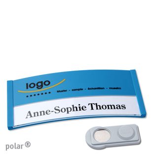 Namensschilder polar® color-print Magnet smag® Magnet | mittelblau | 74 x 34 mm