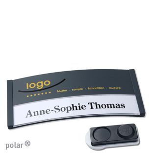 Namensschilder polar® color-print Magnet smag® Magnet, extra stark | anthrazit | 74 x 34 mm