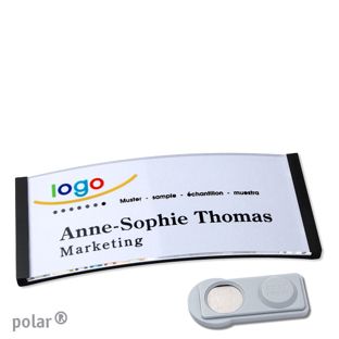 Namensschilder polar® quick-print Magnet smag® Magnet | schwarz | 74 x 34 mm