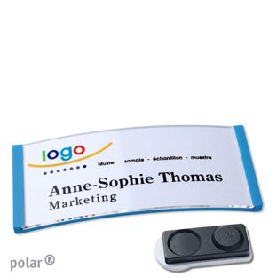 Namensschilder polar® quick-print Magnet smag® Magnet, extra stark | mittelblau | 74 x 34 mm