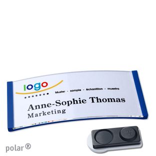 Namensschilder polar® quick-print Magnet smag® Magnet, extra stark | blau | 74 x 34 mm