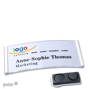 Namensschilder polar® quick-print Magnet smag® Magnet, extra stark | chrom | 74 x 34 mm