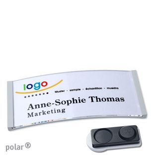 Namensschilder polar® quick-print Magnet smag® Magnet, extra stark | hellgrau | 74 x 34 mm