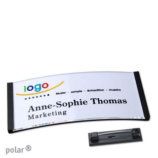Namensschilder polar® quick-print Nadel schwarz | 74 x 34 mm