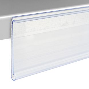 Scannerschiene DBR, selbstklebend, mit Griffkante 18 mm | 1000 mm | transparent  | zum Kleben (Standardklebeband) 