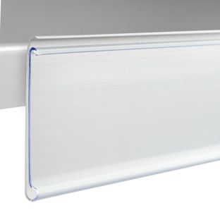 Scannerschiene DBR, selbstklebend, mit Griffkante 39 mm | 1000 mm | weiß  | zum Kleben (Standardklebeband) 