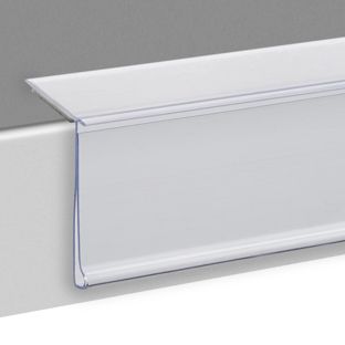 Scannerschiene HE, selbstklebend, 15° Lesewinkel 26 mm | 1000 mm | transparent  | zum Kleben (Schaumklebeband) 