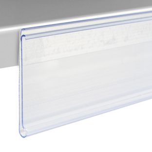 Scannerschiene DBR, selbstklebend, mit Griffkante 18 mm | 200 mm | transparent  | zum Kleben (Schaumklebeband) 