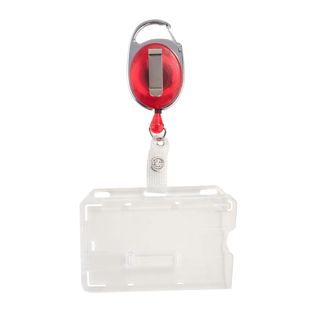 Kartenhalter mit Jojo 1 Schieber | rot, transparent