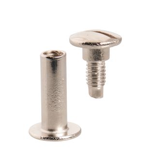Buchschrauben, vernickelt 18 mm | Hülse glatt, Schraube geschlitzt 