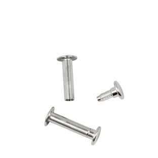 Buchschrauben mit Einpresskopf, vernickelt 24 mm