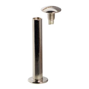 Buchschrauben, vernickelt 30 mm | Hülse glatt, Schraube geschlitzt 
