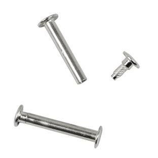 Buchschrauben mit Einpresskopf, vernickelt 32 mm