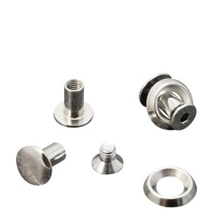 Buchschrauben mit Rosettenscheibe, 9 mm, vernickelt 