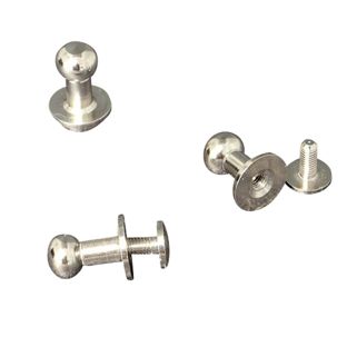 Knopfnieten zum Anschrauben, 9 mm, vernickelt 