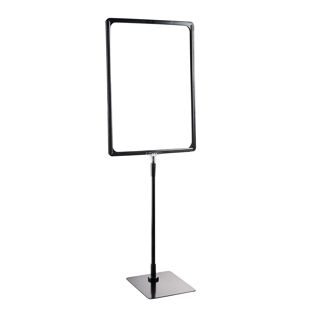 Plakatrahmen mit Standfuß und Halterung (Set) A3 schwarz  | Standfläche: schwarz  | Aluminiumstange verstellbar von 350 - 550 mm 