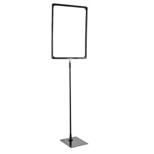 Plakatrahmen mit Standfuß und Halterung (Set) A3 schwarz  | Standfläche: schwarz  | Aluminiumstange verstellbar von 600 - 900 mm 