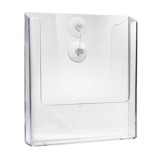 Wandprospekthalter mit Saugnäpfen, Polystyrol, transparent PTJ1, 1 x A4 
