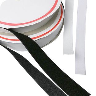 Klettband selbstklebend, Set aus 25 m Flauschband und 25 m Hakenband 