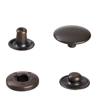 S-Feder Druckknöpfe für Textilien 17 mm | braun 