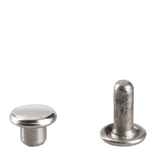 Hohlnieten Doppelkopf silber | 6 mm