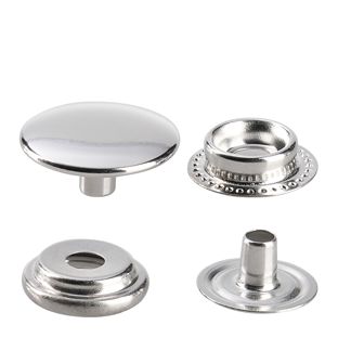 Ringfeder Druckknöpfe silber | 17 mm