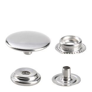 Ringfeder Druckknöpfe silber | 25 mm