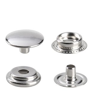 Ringfeder Druckknöpfe silber | 15 mm