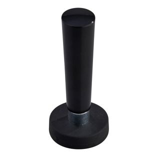 Gummierte Magnete mit Griff 22 mm | schwarz  | mit Gewindebuchse 