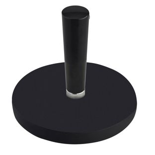 Gummierte Magnete mit Griff 66 mm | schwarz  | mit Gewindebuchse 
