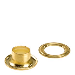 Planenösen, rostfrei, selbstschneidend, Messing Rundösen #1-J (⌀ 6,1 mm)  | gold 