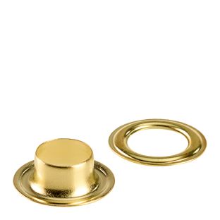 Planenösen, rostfrei, selbstschneidend, Messing Rundösen #1 (⌀ 8 mm)  | gold 