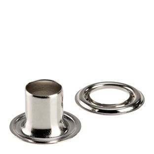 Planenösen, rostfrei, selbstschneidend, Messing silber | Rundösen #2XL (⌀ 9,2 mm) mit 11,5 mm extra langem Schaft