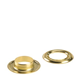 Planenösen, rostfrei, selbstschneidend, Messing gold | Rundösen #4 (⌀ 15,2 mm)